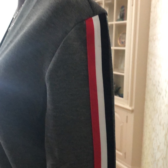 Gray Stretch Cotton Zip Jacket - Picture 4 of 4